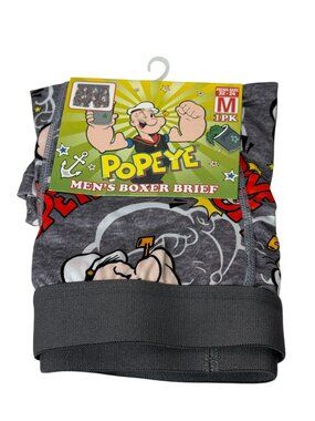 Popeye Mens Boxer Briefs Size M Cartoon Print Novelty Underwear
